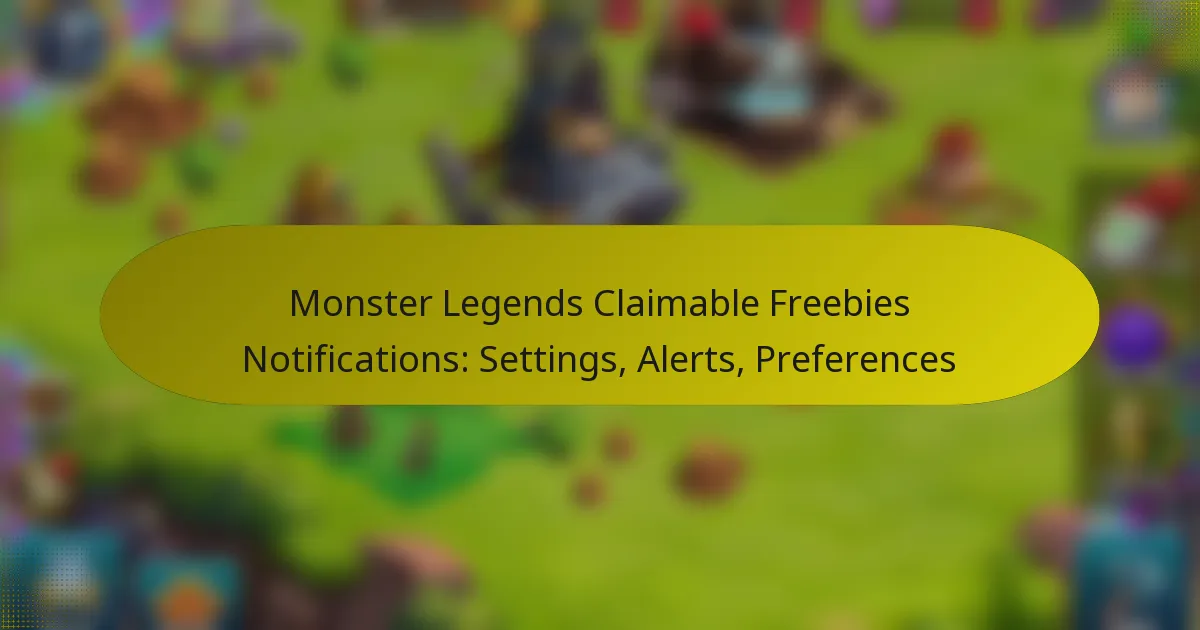 Monster Legends Claimable Freebies Notifications: Settings, Alerts, Preferences