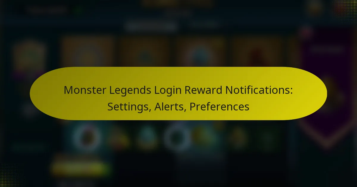 Monster Legends Login Reward Notifications: Settings, Alerts, Preferences
